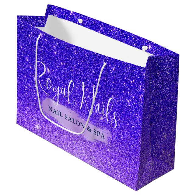 Bolsa De Regalo Grande Purpurina de moda SPA Nail Salon Makeup Hair Gift  (Angulo Anverso)