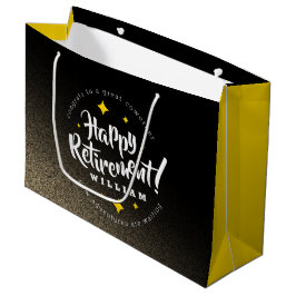 Bolsa De Regalo Grande Purpurina de oro divertido estrellas jubilación nu