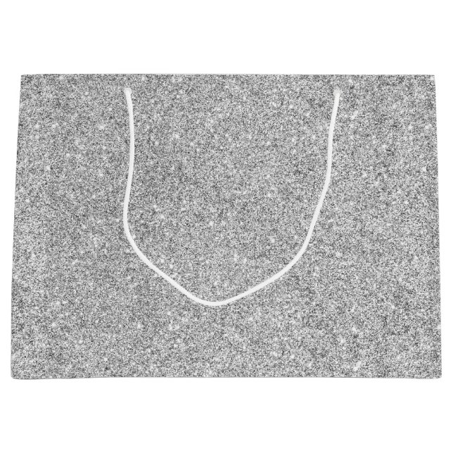 Bolsa De Regalo Grande Purpurina de plata elegante (Anverso)