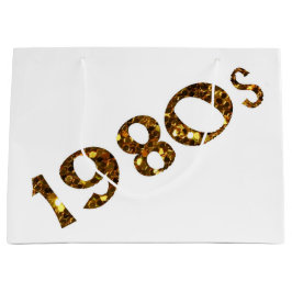 Bolsa De Regalo Grande purpurina del oro de la nostalgia de los años 80