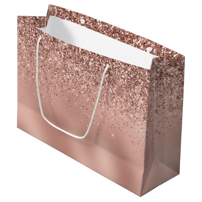 Bolsa De Regalo Grande Purpurina Glam Rosa Gold (Angulo Anverso)