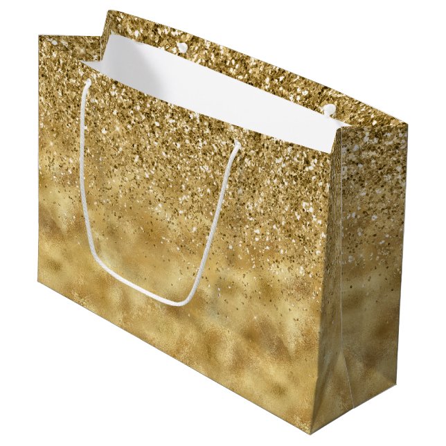 Bolsa De Regalo Grande Purpurina Gold Sparkle            (Angulo Anverso)