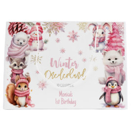 Bolsa De Regalo Grande Purpurina invierno onederland cumpleaños