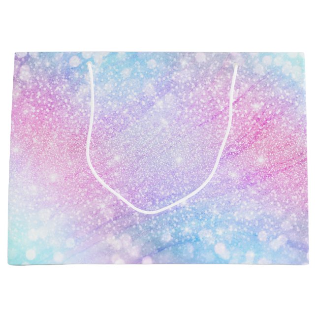 Bolsa De Regalo Grande Purpurina irlandés mágico esparce diseño rosado (Anverso)