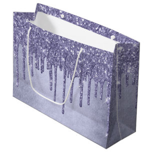 Bolsa De Regalo Grande Purpurina morado de goteo Vierta de hielo de lav