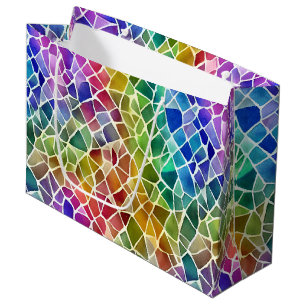 Bolsa De Regalo Grande Purpurina Resumen Octagon geométrico