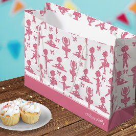 Bolsa De Regalo Grande Purpurina Rosa Chica Ballerina Pattern Fiesta de c