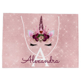 Bolsa De Regalo Grande Purpurina rosa Rubor Rosa de oro de la princesa ro