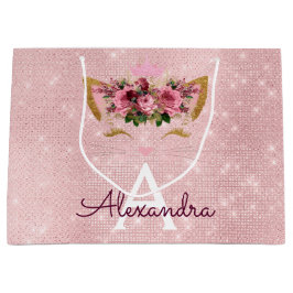 Bolsa De Regalo Grande Purpurina rosado Rubor Rosa Kitten