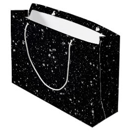 Bolsa De Regalo Grande Purpurina Stars2 - Negro de plata