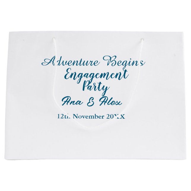 Bolsa De Regalo Grande que comience la aventura nombre de la fiesta de co (Anverso)