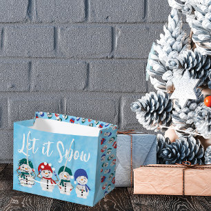 Bolsa De Regalo Grande Que Nieve Cute A Los Snowmen Caracteres De Acuarel
