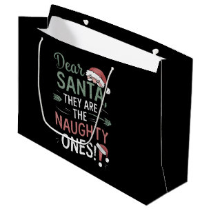 Bolsa De Regalo Grande Querido Santa Ellos Son Los Traviesos Navidad 