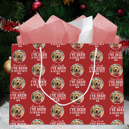 Bolsa De Regalo Grande Querido Santa, he sido un buen chico, foto de perr