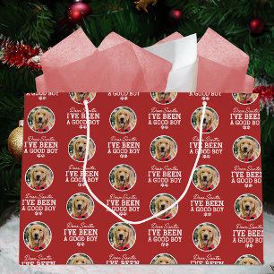 Bolsa De Regalo Grande Querido Santa, he sido un buen chico, foto de perr