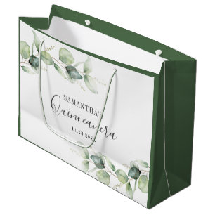 Bolsa De Regalo Grande Quinceanera Eucalyptus 15ª fiesta de cumpleaños