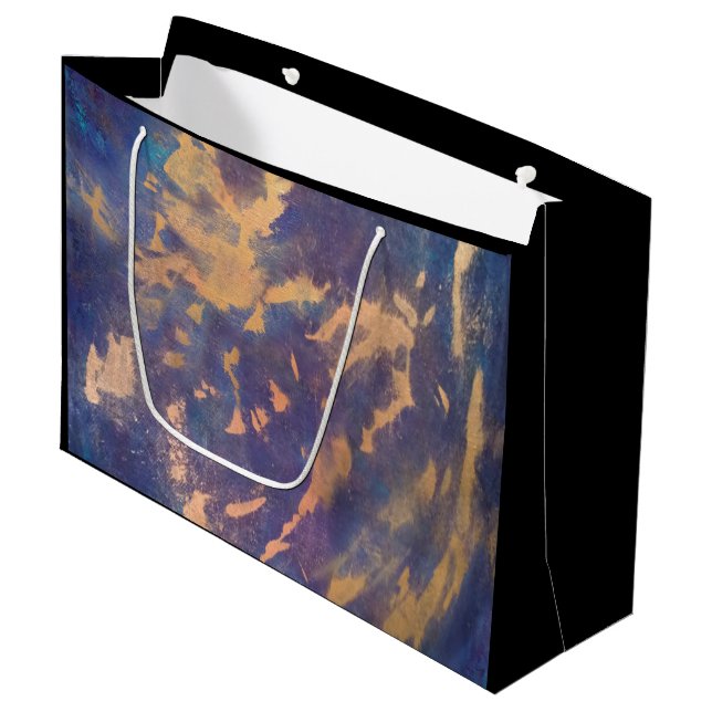 Bolsa De Regalo Grande Quirky Fiesta | Placa de oro azul turquesa púrpura (Angulo Anverso)