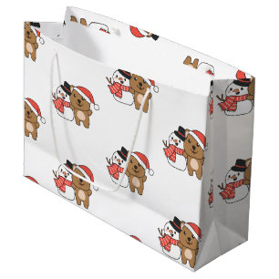Bolsa De Regalo Grande Quokka With Snowman In Winter At Christmas Large G