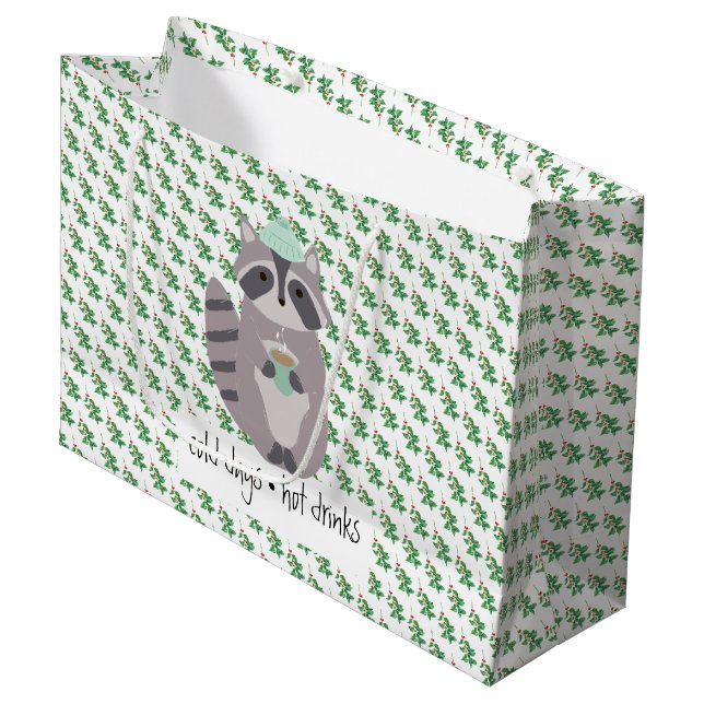 Bolsa De Regalo Grande Racoon With A Hot Drink (Angulo Anverso)