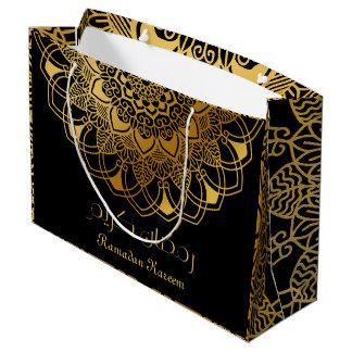Bolsa De Regalo Grande Radio de oro floral abstracto Ramadan Kareem