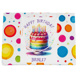Bolsa De Regalo Grande Rainbow Cake Happy Birthday