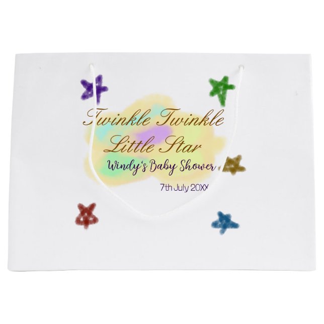 Bolsa De Regalo Grande Rainbow clouds twinkle Twinkle Little Star baby (Anverso)