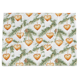 Bolsa De Regalo Grande Ramas de árbol de Navidad corazones de caramelo cr