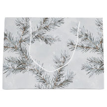 Ramas de árbol de navidad grises y nevadas