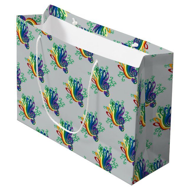 Bolsa De Regalo Grande Ramo del Clef de la música (Angulo Anverso)