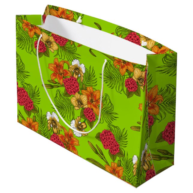 Bolsa De Regalo Grande Ramo tropical (Angulo reverso)