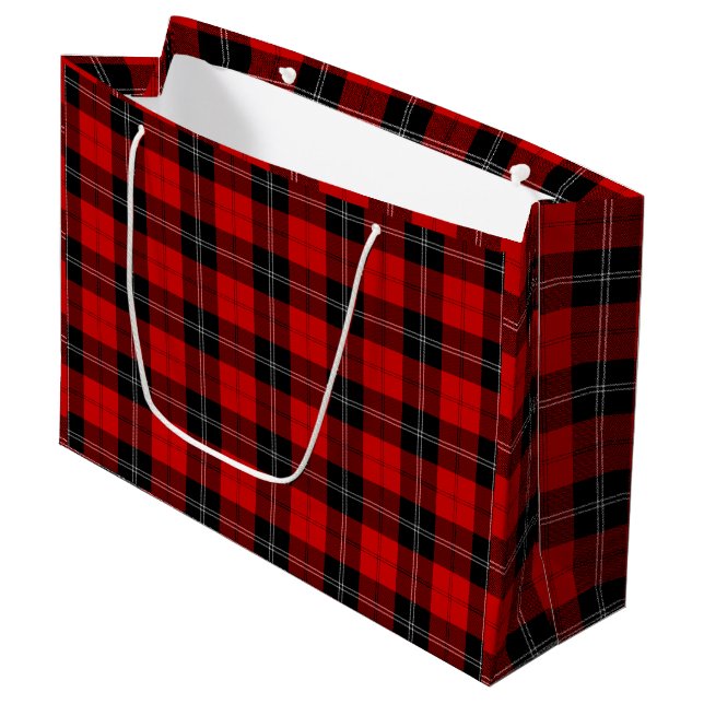 Bolsa De Regalo Grande Ramsay tartan red black plon (Angulo Anverso)