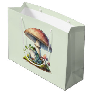 Bolsa De Regalo Grande Rana debajo de una seta naturaleza linda