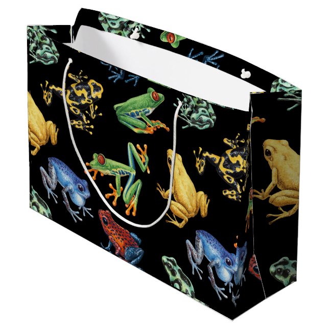 Bolsa De Regalo Grande Ranas en negro (Angulo reverso)
