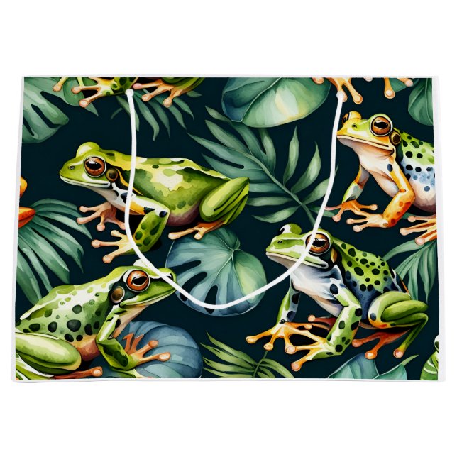 Bolsa De Regalo Grande Ranas Tropicales  (Anverso)