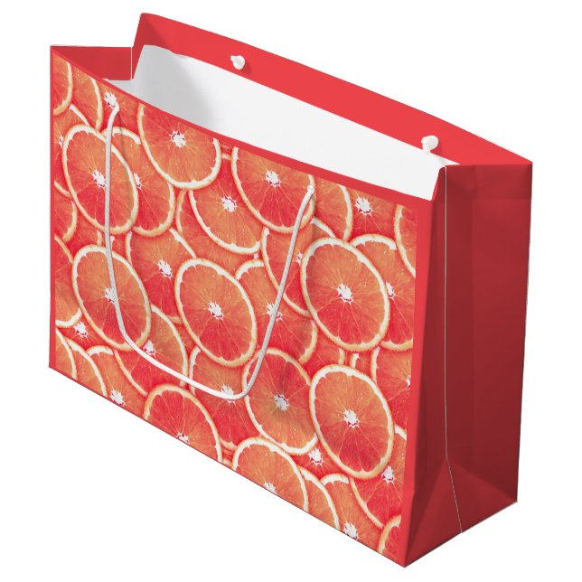 Bolsa De Regalo Grande Rasgos de pomelo rosa (Angulo Anverso)