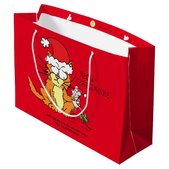 Bolsa De Regalo Grande Ratón raso de Personalizado gracioso Navidades (Angulo reverso)