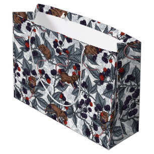 Bolsa De Regalo Grande Ratones y moras blancas