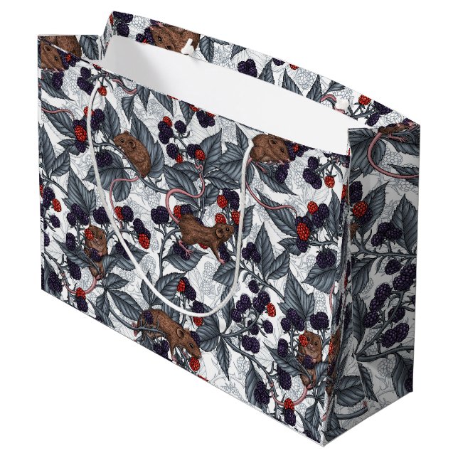 Bolsa De Regalo Grande Ratones y moras blancas (Angulo reverso)