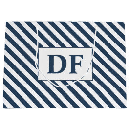 Bolsa De Regalo Grande Rayas azules/blancas personalizados