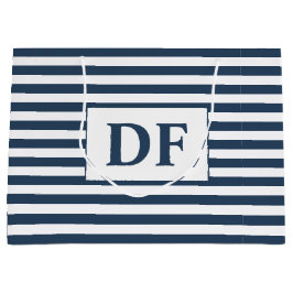 Bolsa De Regalo Grande Rayas azules/blancas personalizados