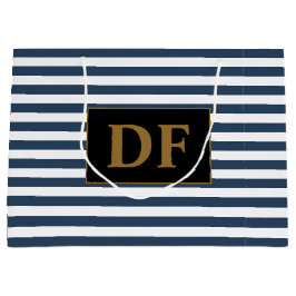 Bolsa De Regalo Grande Rayas azules/blancas personalizados