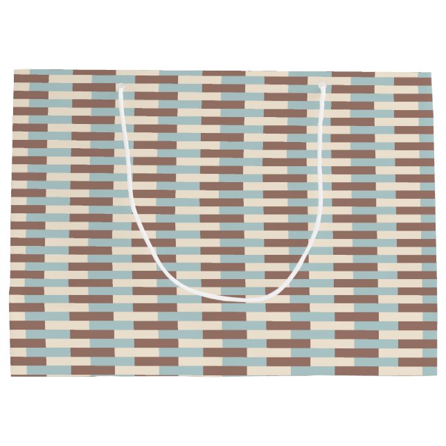 Bolsa De Regalo Grande Rayas azules de Tan marrón (Reverso)