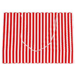 Bolsa De Regalo Grande Rayas blancas rojas lindas