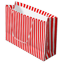 Bolsa De Regalo Grande Rayas blancas rojas lindas