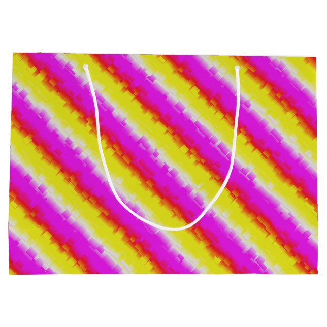 Bolsa De Regalo Grande Rayas de arco iris rosado de Artdeco (Reverso)