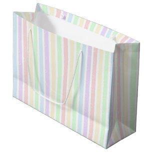 Bolsa De Regalo Grande rayas de arcoiris pastel Papel de envolver