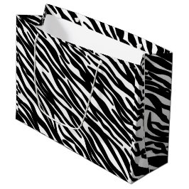 Bolsa De Regalo Grande Rayas de cebra en blanco y negro, estampado de pie