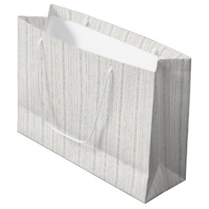 Bolsa De Regalo Grande Rayas de Crema Blanca Chic