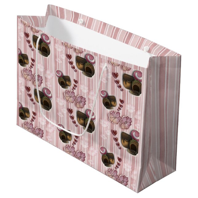 Bolsa De Regalo Grande Rayas de trufa (Angulo Anverso)