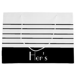 Bolsa De Regalo Grande Rayas Negra Y Blanca